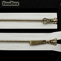 Молния металл Т.5 2замка 85см разъемная цв.антик/571 молочный