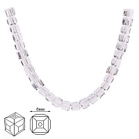 Бусины Realtex стеклянные 6*6мм "Квадрат" на нитях цв.01 прозрачный