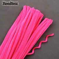 Проволока "Синель" RS для творчества d-6мм 30см (100шт) цв.602 розовый неон