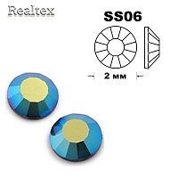 Стразы термоклеевые SWAROVSKI SS-06 (100шт) цв.Jet AB