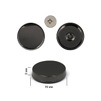 Ножки для сумок металл. TBY-107929 d-15мм h-3мм (10шт) цв.чёрный никель