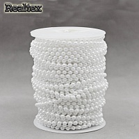 Бусины тесьма Realtex  5мм цв.белый