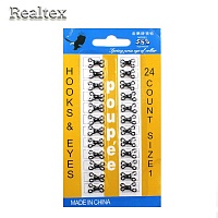 Крючки плательные в блистере Реалтекс №1 (24шт х 6) цв.черный 