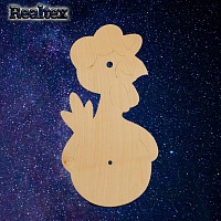 Заготовка для декорирования деревянная Циферблат "Петушок №3" 40*21см