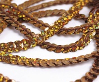 Пайетки на нитях плоские TBY-FLKU06-LB 6мм цв.50107 коричневый