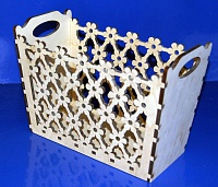 Заготовка для декорирования деревянная Корзинка №7 резная 27*12*22см