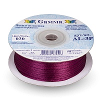 Лента атласная 3мм двухсторонняя Al-3P "Gamma" цв.030 тёмно-бордовый