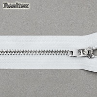 Молния джинсовая  Realtex латунь Т.4,5 "Кобра" 16см цв.белый/никель 