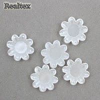 Полу-бусы Realtex фигурные 20мм АН-07 "Цветок без серединки" цв.белый 