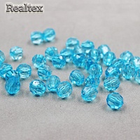 Бусины акриловые 3240  8мм (100гр) цв.34 ярко-голубой