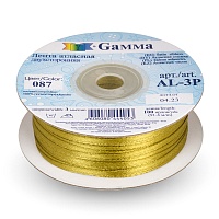 Лента атласная 3мм двухсторонняя Al-3P "Gamma" цв.087 зелёно-хаки 