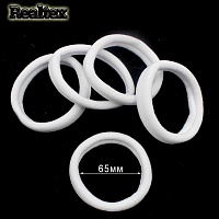 Резинки для волос Realtex 65мм нейлон (50шт) цв.белый 