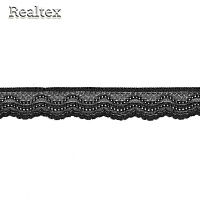 Кружево стрейч Реалтекс  28мм HD 1083 (20м) цв.черный