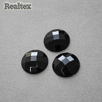 Стразы акриловые клеевые RS "Круг" 12мм цв.черный