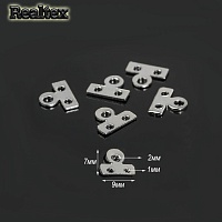 Держатель "Realtex" для 2 нитей 9*7мм (50шт) цв.серебро