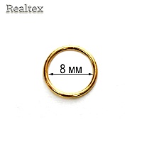  Кольцо  Реалтекс  8мм металл цв.золото