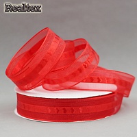 Лента капроновая 25мм Realtex 0408-0015 "сердечки" цв.3047 красный