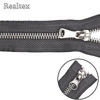 Молния металл никель Т.5 2замка 100см разьемная цв.301 темно-серый