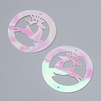 Пайетки "Астра" "олень в шаре" 5,5см (30шт) цв.перламутр голограмма