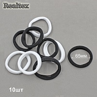 Резинки для волос 65мм R нейлон (10шт) цв.белый/черный