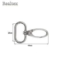  Карабин Realtex LD-091 20*44мм (25шт) цв.никель