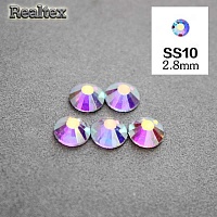 Стразы термоклеевые Реалтекс 10-SS (аналог страз Чехия) цв.AB crystal 