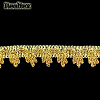 Тесьма Realtex металлизированная 25мм 9243 цв.золото