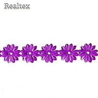 Тесьма  Realtex 25мм 5-4 "Ромашка" на бобине цв.фиолетовый
