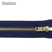 Молнии джинсовые Т.4 14см неразъёмная цв.золото/330 синий