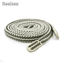 Шнур с наконечниками Realtex R- 4 плоский mix шир.12мм 140см (10шт) цв.оливковый/белый