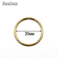 Кольцо разъёмное металлическое 30*2.5мм RS цв.золото