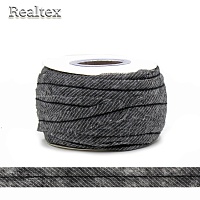 Лента нитепрошивная клеевая по косой с нитью 5715G 15мм цв.серый 