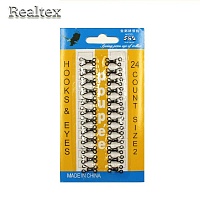 Крючки плательные в блистере Реалтекс №2 (24шт х 6) цв.черный 