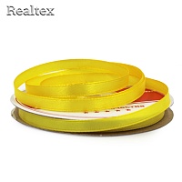 Лента атласная 6мм Realtex (27,4м) цв.022RS желтый