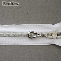 Молния витая декор. Т.5 70см разъемная замок N 5127  цв.белый/серебро