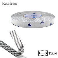Сетка клеевая на бумаге  15мм Realtex (45,7м) цв.черный