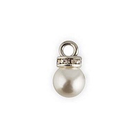 Бусины-подвесы пластик Zlatka JJB-02  8мм (2шт) цв.01-жемчужный
