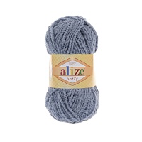 Пряжа Alize "Softy baby" (50гр) цв.119 серое небо