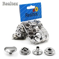 Кнопка кольцо 15мм № 61 "Реалтекс" (50шт) цв.никель 