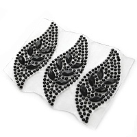 Термоаппликации-стразы №21 на листе (6шт) цв.черный