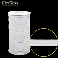 Резинка-вздержка Realtex Тайвань  6мм (91м) цв.белый