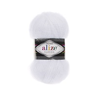 Пряжа Alize "Мохер Classic" (100гр) цв.055 белый