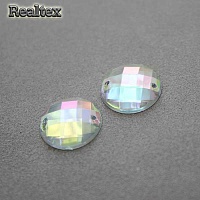 Стразы акриловые пришивные RS "Круг" 14мм цв.cristal AB