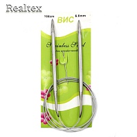 Спицы металл круговые на тросике Realtex 100см №6,0 (10шт) 