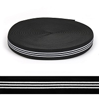 Резинка тканная 30мм TBY.ET3053 (25м) цв.черный/белый