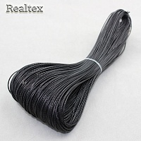 Шнур плетеный Realtex 1мм (пасма 91,5м) цв.черный