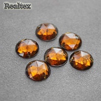 Стразы пластиковые пришивные DN "Круг" 12мм (100шт) цв.коричневый