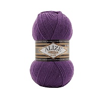 Пряжа Alize "Super Lana Klasik" (100гр) цв.044 темно-фиолетовый