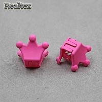 Заколка-краб мини 29551 "Корона" (2шт) цв.тёмно-розовый