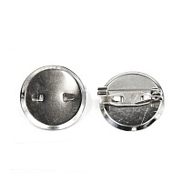 Заготовка для броши Реалтекс круглая 20мм цв.никель